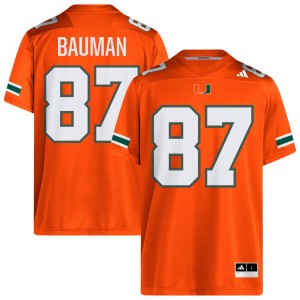Alex Bauman Miami College Football #87 Game Men Jersey - Orange