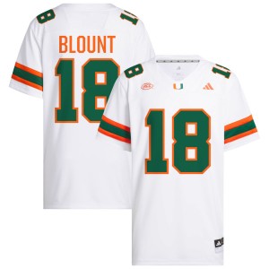 Armondo Blount Miami Hurricanes University College Football #18 Men's Jerseys - White