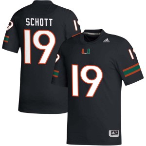 Brock Schott Miami Game #19 College Football Mens Jersey - Black