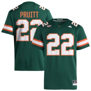 Cam Pruitt Hurricanes Game College Football #22 Mens Jersey - Green