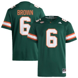 CharMar Brown Miami Hurricanes NCAA #6 College Football Mens Jerseys - Green