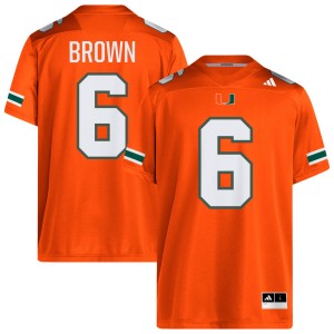 CharMar Brown Miami Men's Player College Football #6 Jerseys - Orange