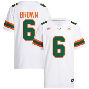 CharMar Brown Hurricanes #6 Game College Football Mens Jersey - White
