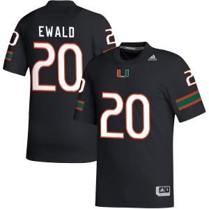 Chris Ewald Jr. Miami Hurricanes College Football Mens #20 Embroidery Jerseys - Black