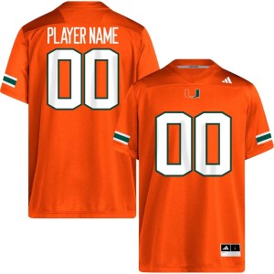 Custom Miami Mens #00 Embroidery College Football Jersey - Orange