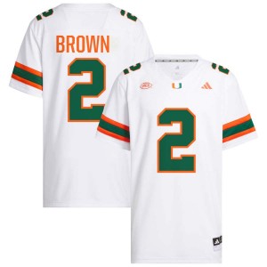 Damari Brown Miami Hurricanes #2 Mens Embroidery College Football Jersey - White
