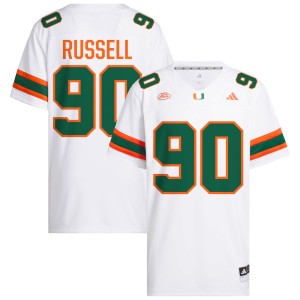 Daylen Russell Miami Mens College Football Stitched #90 Jerseys - White