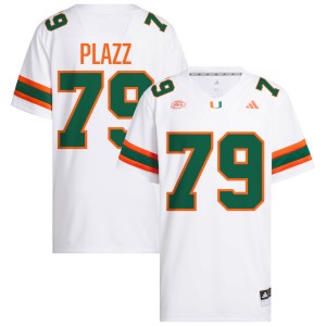 Deryc Plazz Miami Embroidery College Football #79 Mens Jersey - White