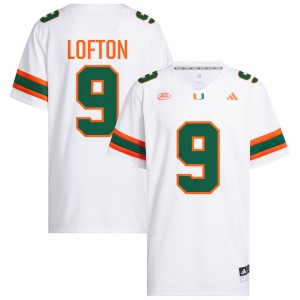 Elija Lofton Miami Men's #9 2025-26 College Football Jersey - White