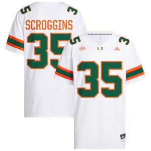 Herbert Scroggins III Hurricanes College Football Men's University #35 Jerseys - White