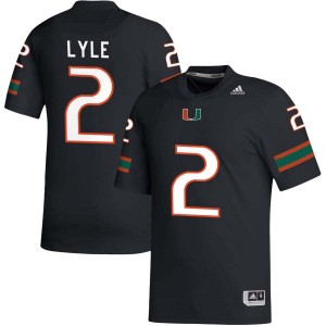 Jordan Lyle Miami #2 Men's Alumni College Football Jerseys - Black