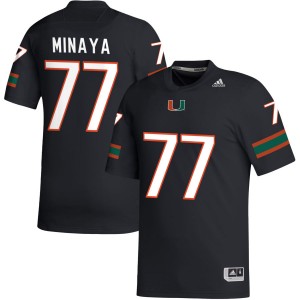 Juan Minaya University of Miami College Football Game #77 Men Jerseys - Black