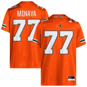 Juan Minaya Miami Hurricanes #77 Men College Football University Jerseys - Orange