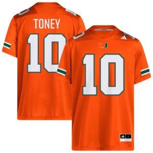 Malachi Toney Miami #10 Replica Men's College Football Jersey - Orange
