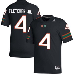 Mark Fletcher Jr. University of Miami College Football Men's 2025-26 #4 Jerseys - Black