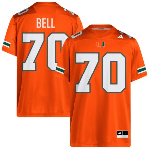 Markel Bell Hurricanes College Football Replica #70 Men Jersey - Orange