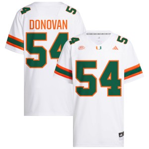 Michael Donovan University of Miami Mens High School College Football #54 Jersey - White