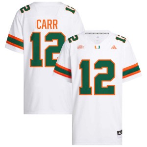 Ny Carr Miami Hurricanes High School Men #12 College Football Jerseys - White