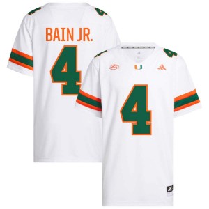 Rueben Bain Jr. Miami Hurricanes Mens #4 College Football 2025 Jerseys - White