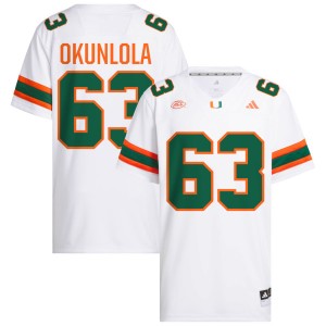 Samson Okunlola University of Miami College Football Mens #63 Alumni Jerseys - White