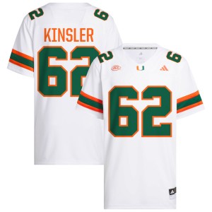 Tommy Kinsler IV University of Miami 2025 #62 College Football Mens Jersey - White