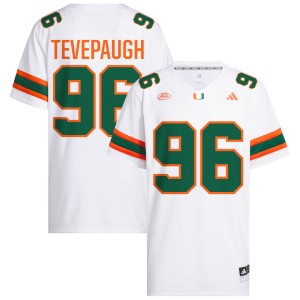 Tucker Tevepaugh Miami Game College Football #96 Men Jersey - White