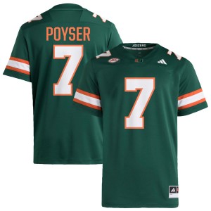 Zechariah Poyser Miami Hurricanes Men College Football NCAA #7 Jersey - Green