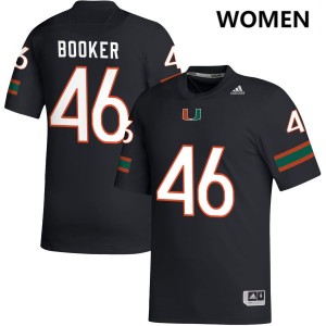 Adam Booker Hurricanes College Football #46 University Women's Jerseys - Black