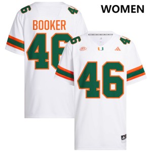 Adam Booker Miami Hurricanes Women's NCAA College Football #46 Jersey - White