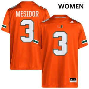 Akheem Mesidor Miami Hurricanes #3 Women's College Football Limited Jerseys - Orange