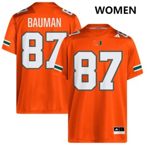 Alex Bauman Miami Women College Football High School #87 Jerseys - Orange