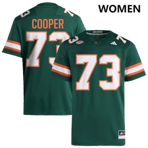 Anez Cooper Miami Hurricanes #73 College Football Women's Game Jerseys - Green