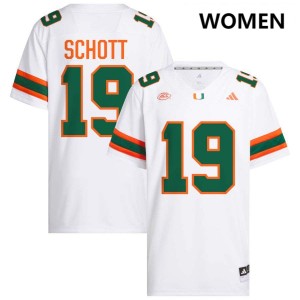 Brock Schott The U Embroidery #19 Women College Football Jerseys - White
