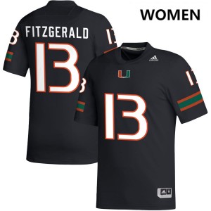 Bryce Fitzgerald Hurricanes NCAA Women's #13 College Football Jersey - Black