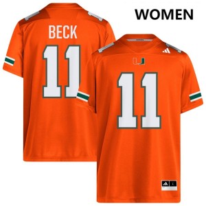 Carson Beck Miami Womens 2025 #11 College Football Jerseys - Orange