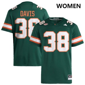 Carter Davis Miami Hurricanes College Football Limited #38 Womens Jerseys - Green