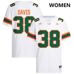 Carter Davis The U Women's College Football #38 Stitched Jerseys - White