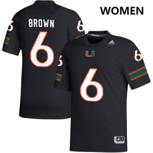 CharMar Brown Miami Hurricanes #6 Stitched Women's College Football Jersey - Black