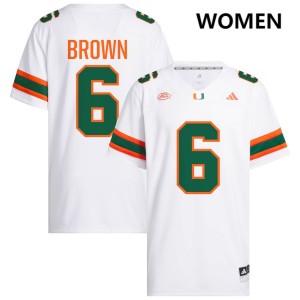 CharMar Brown The U High School #6 College Football Women Jerseys - White