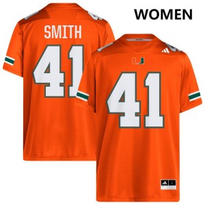 Chase Smith Hurricanes College Football #41 2025-26 Women Jerseys - Orange