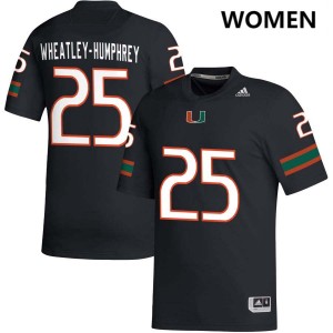 Chris Wheatley-Humphrey Hurricanes College Football #25 Women's 2025-26 Jersey - Black