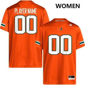 Custom Miami 2025-26 #00 Women College Football Jersey - Orange