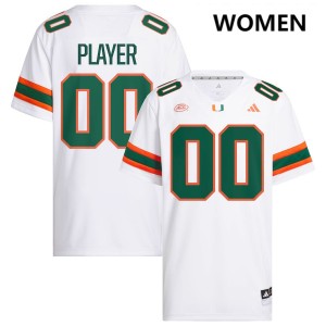 Custom Miami #00 College Football Women's 2025-26 Jerseys - White