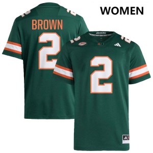 Damari Brown Miami Hurricanes #2 Women College Football High School Jerseys - Green