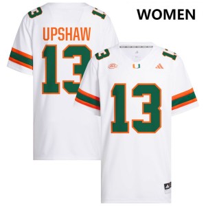 Daylyn Upshaw Hurricanes Women's Embroidery College Football #13 Jerseys - White