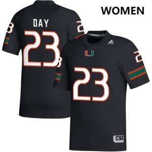 Dylan Day Hurricanes #23 Womens College Football Official Jersey - Black