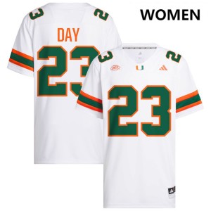 Dylan Day The U #23 Womens Stitched College Football Jerseys - White
