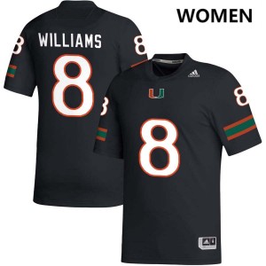 Emory Williams University of Miami Womens College Football #8 Alumni Jerseys - Black