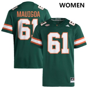 Francis Mauigoa University of Miami College Football Player Womens #61 Jersey - Green
