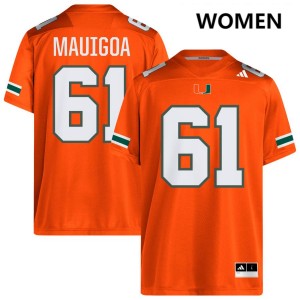 Francis Mauigoa Miami #61 2025 College Football Womens Jersey - Orange